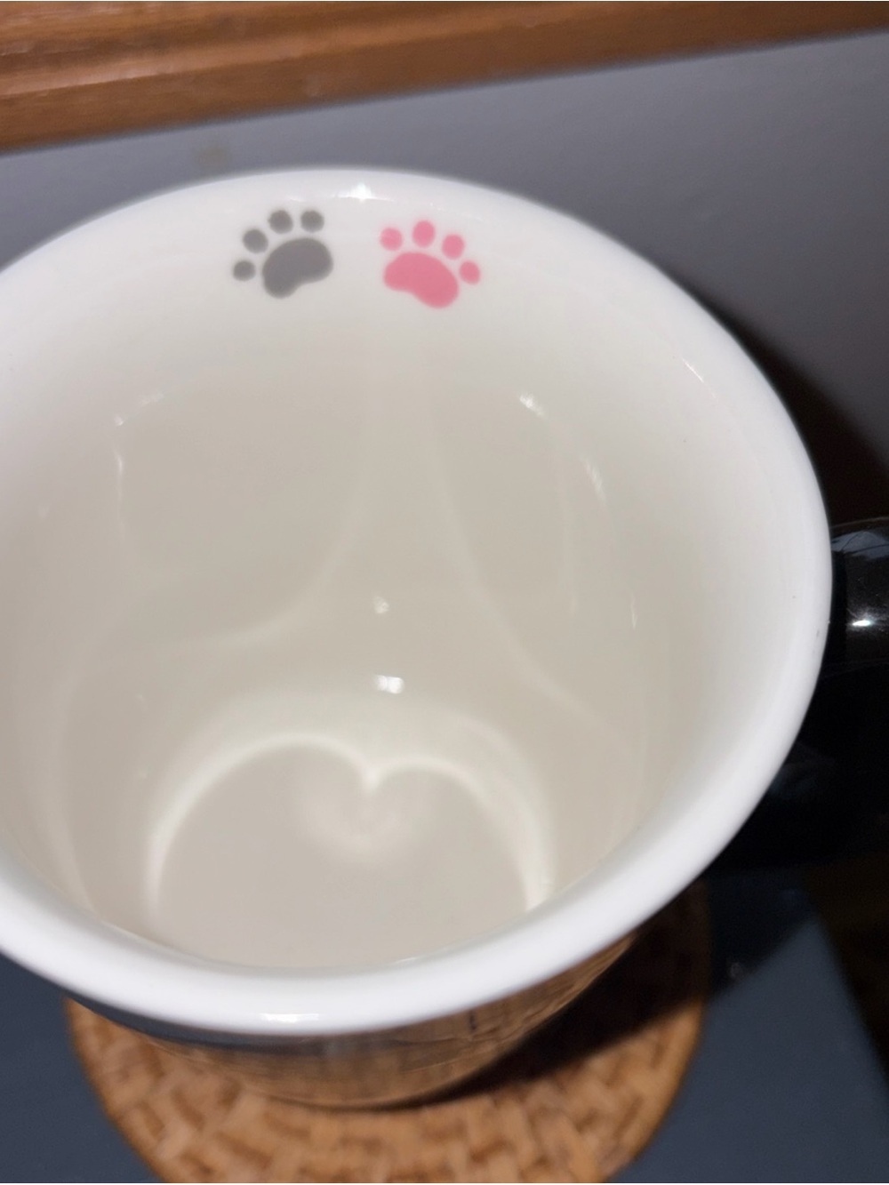 Cat Ceramic Mug with Pink Collar and Paw Accents handle cat tail - Picture 4 of 4